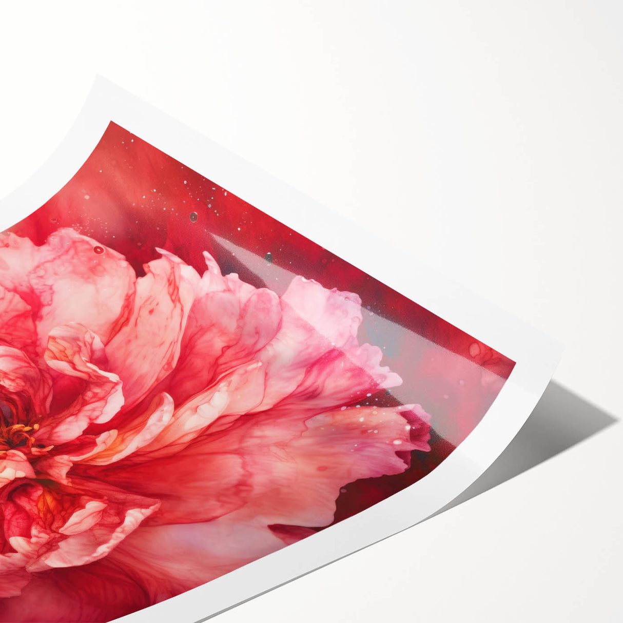 Abstract floral design rolled print showcasing vibrant colors and intricate patterns, ideal for home decor or art collectors, packaged in a protective tube.