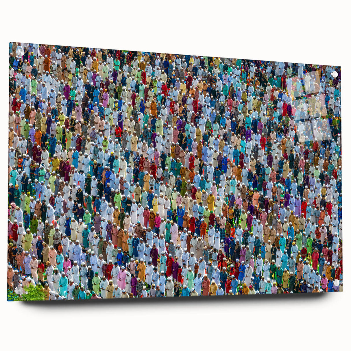 Large abstract wall art of Bangladesh scenery on acrylic glass, in muted earth tones.