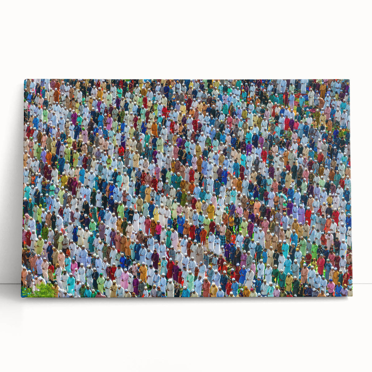 Black and white photograph on stretched canvas depicting a serene Bangladesh landscape, ideal for kitchen wall art.