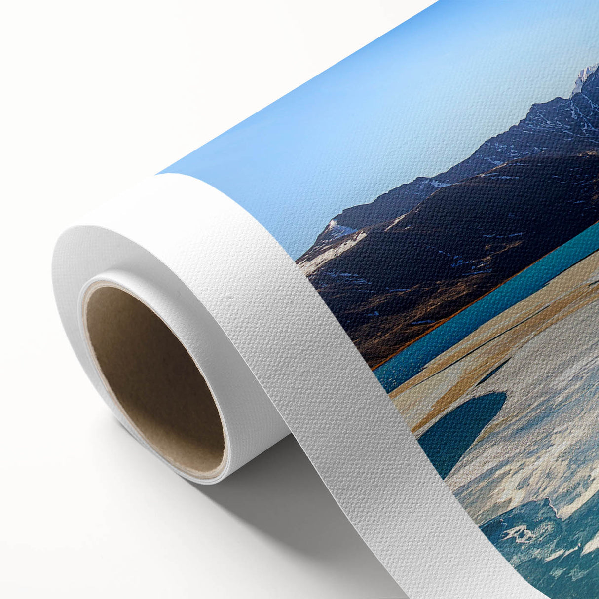 Art deco poster of a serene Indian landscape in pastel shades on rolled canvas, ideal for nursery wall art.