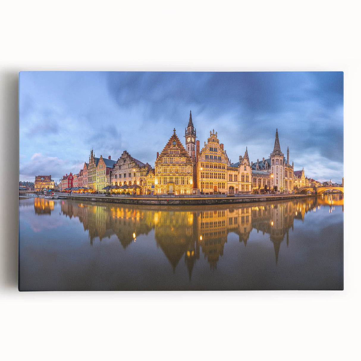 Black and white stretched canvas of a European cityscape, ideal for kitchen wall art or bedroom ambiance.