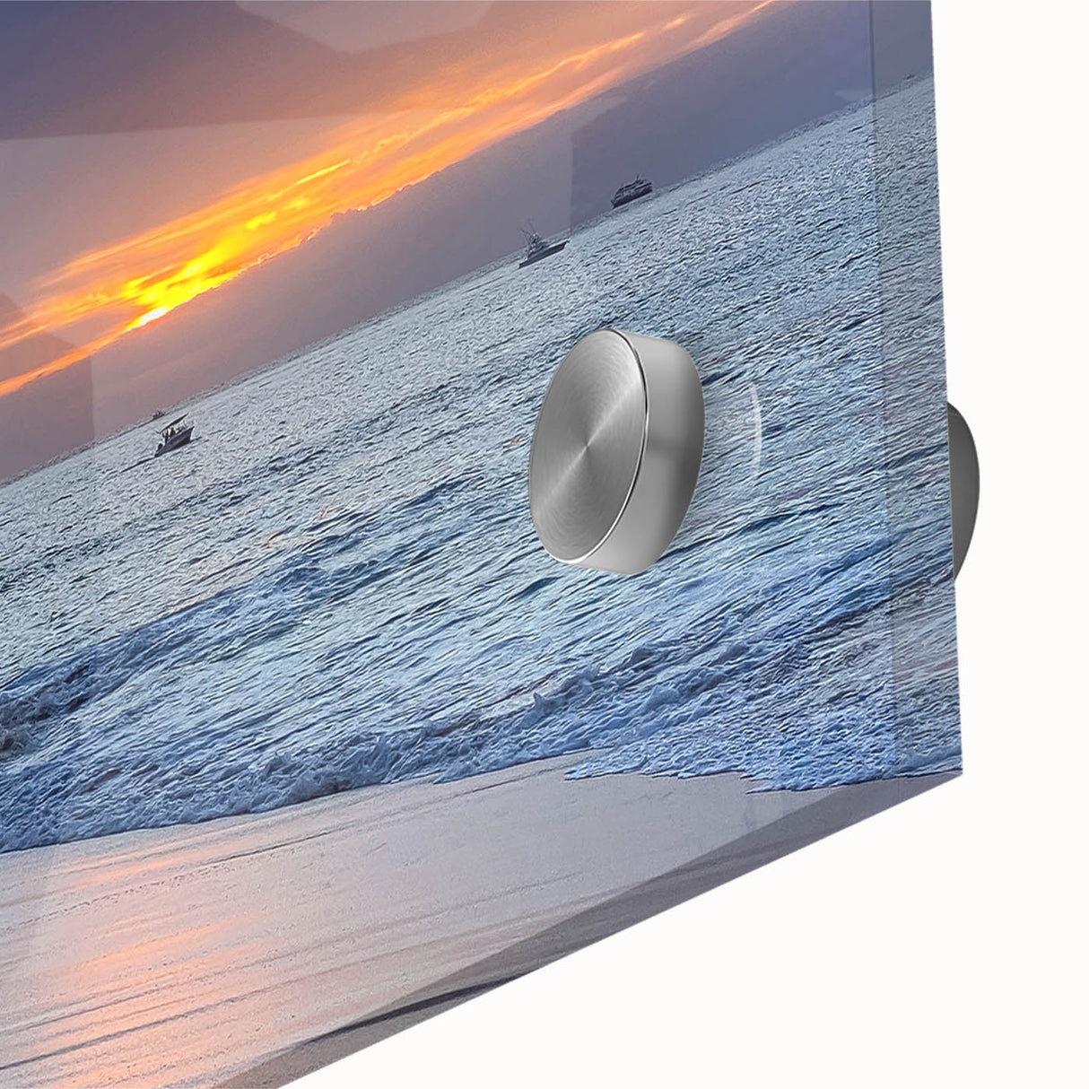 Large abstract wall art depicting Baja California landscape in muted earth tones on acrylic glass.