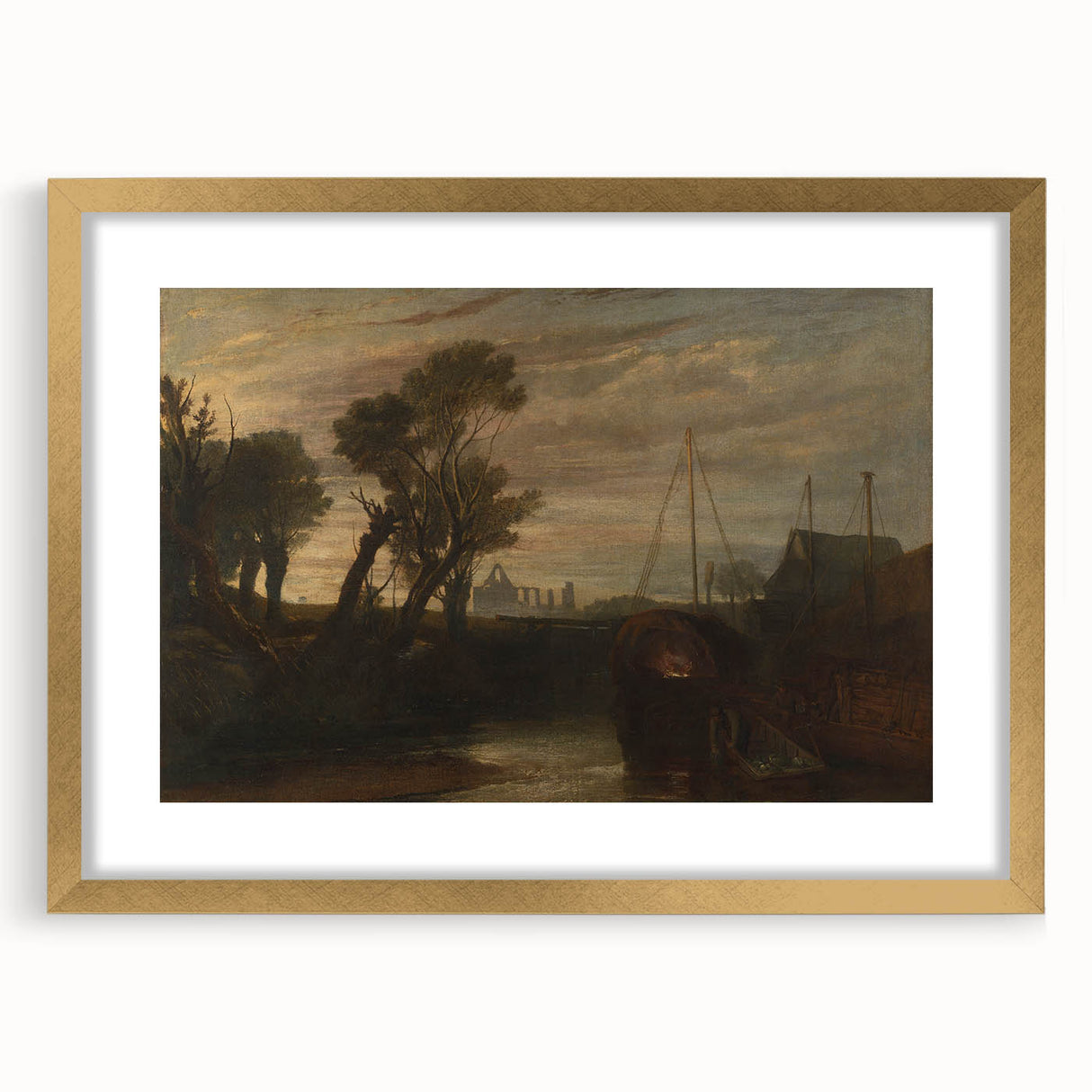 Historical Romanticism Canvas: Newark Abbey at Twilight