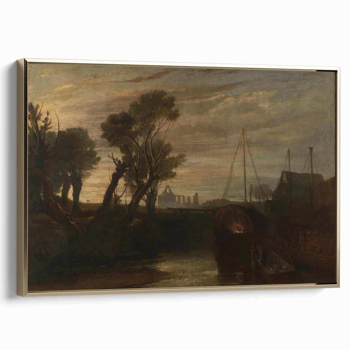 Historical Romanticism Canvas: Newark Abbey at Twilight