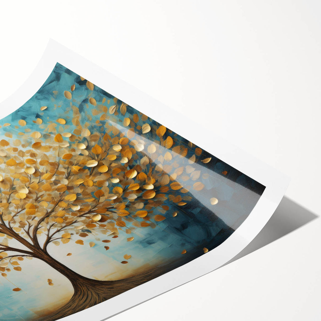 Abstract floral design rolled print showcasing vibrant colors like pink, blue, and green, elegantly packaged in a protective tube for easy display. Perfect for modern home decor.