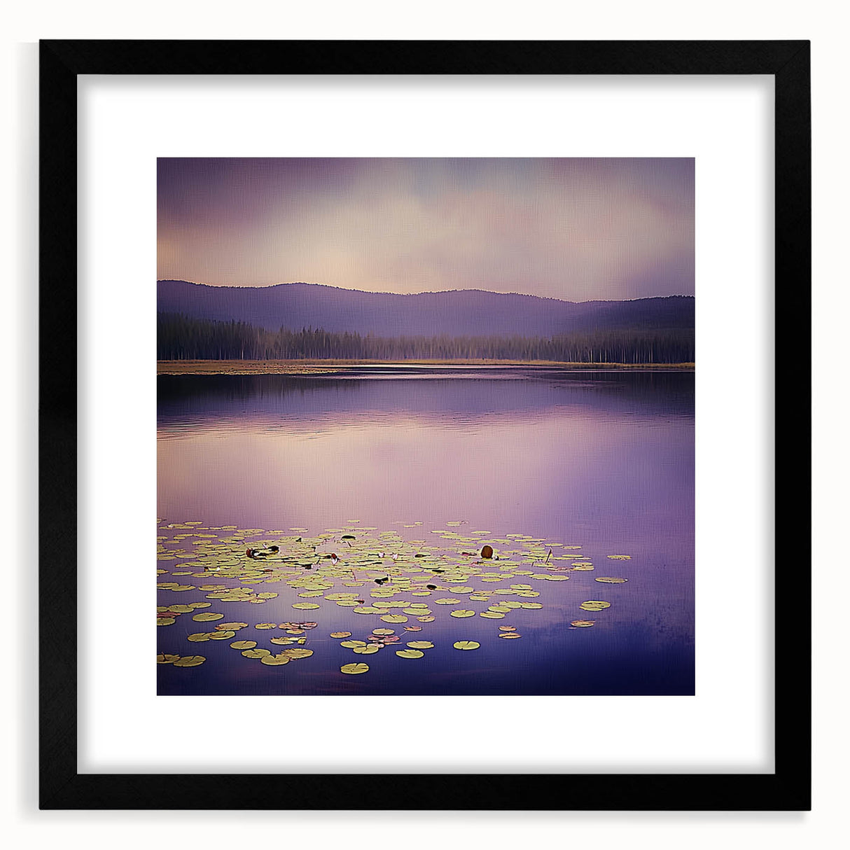 Abstract landscape artwork framed with a black mat, showcasing a modern design perfect for home decor. Ideal for adding a stylish touch to living spaces.