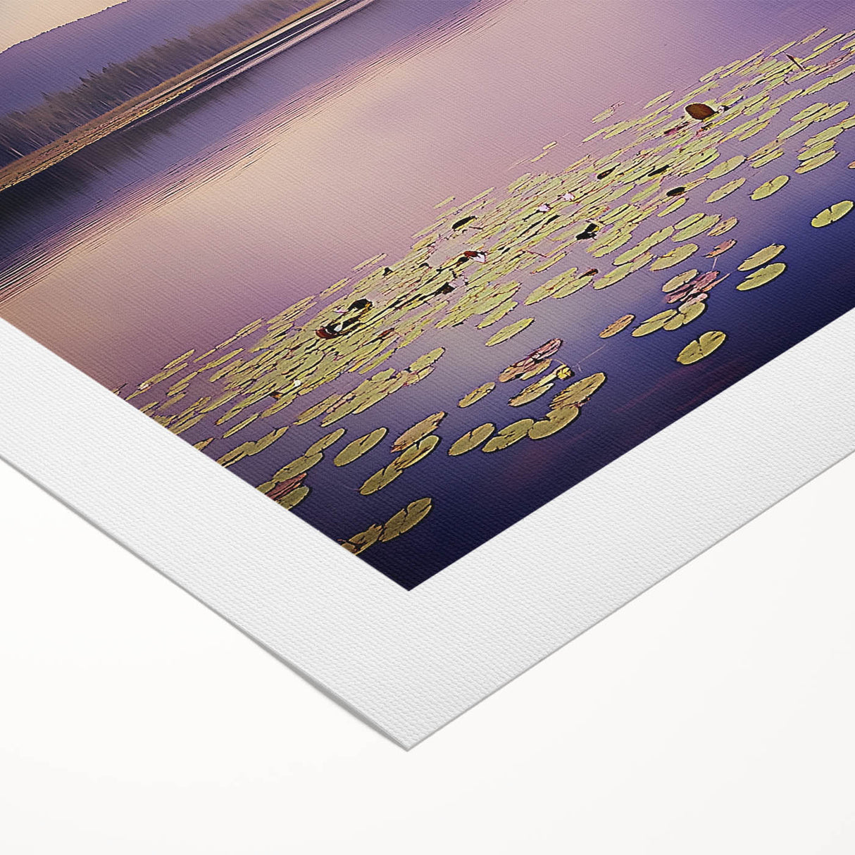 Abstract landscape rolled canvas art depicting vibrant hues of blue, green, and orange, showcasing a serene nature scene, ideal for modern home decor.