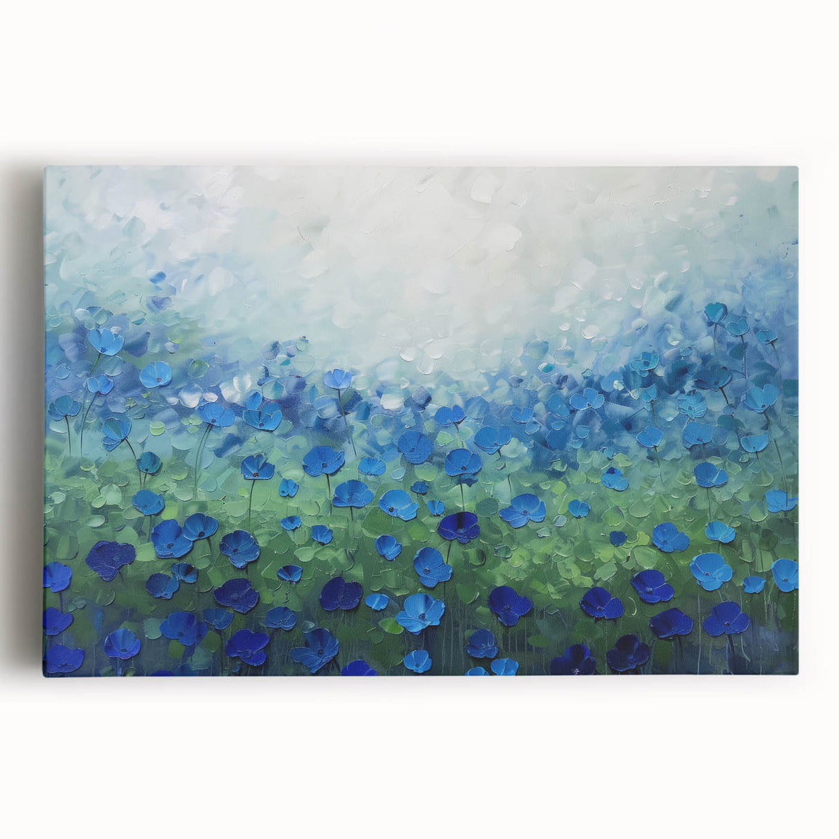 Abstract floral stretched canvas artwork showcasing vibrant colors and intricate patterns, perfect for enhancing modern home decor. Ideal for living rooms or offices, this unique piece adds a touch of elegance and creativity to any space.