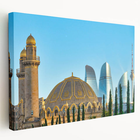 Large canvas print of an Asian landscape in muted earth tones, ideal for kitchen wall art.