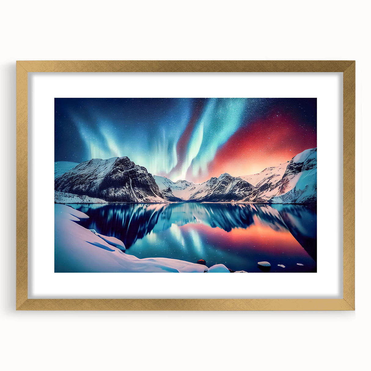 Extra large wall art featuring an abstract textured depiction of Yukon scenery in muted earth tones, framed in gold.