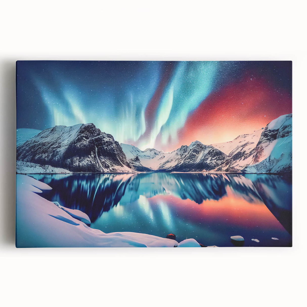 Black and white photo of Yukon scenery on large stretched canvas, suited as kitchen wall art.