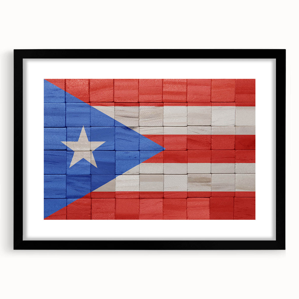 Abstract art print featuring textured, colorful Caribbean scenery on a large framed canvas, ideal for living room decor.