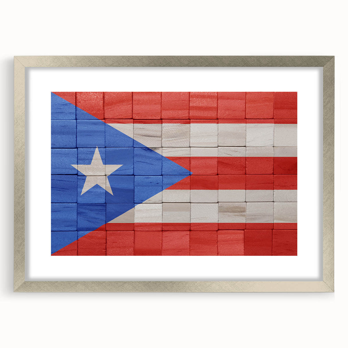 Extra large wall art featuring an abstract depiction of a Caribbean scenery in textured hues of blue and green.