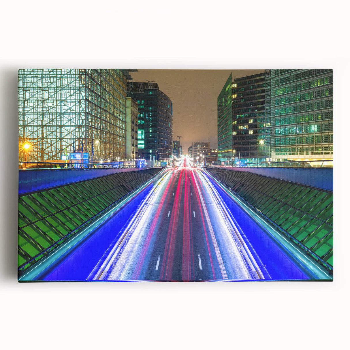 Black and white photograph of a European cityscape on stretched canvas, suitable for kitchen wall art or bedroom ambiance.