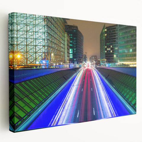 Stretch canvas depicting a serene European landscape in muted earth tones, suitable for kitchen wall art.