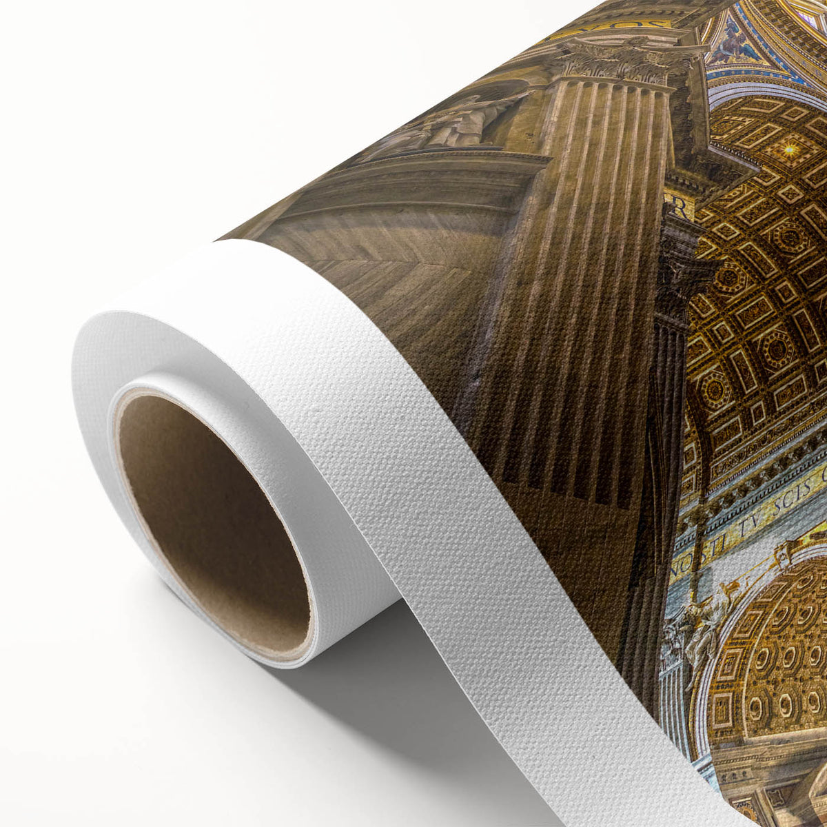 Art Deco poster of Rome skyline in pastel shades on rolled canvas, ideal for nursery wall art or dining room.