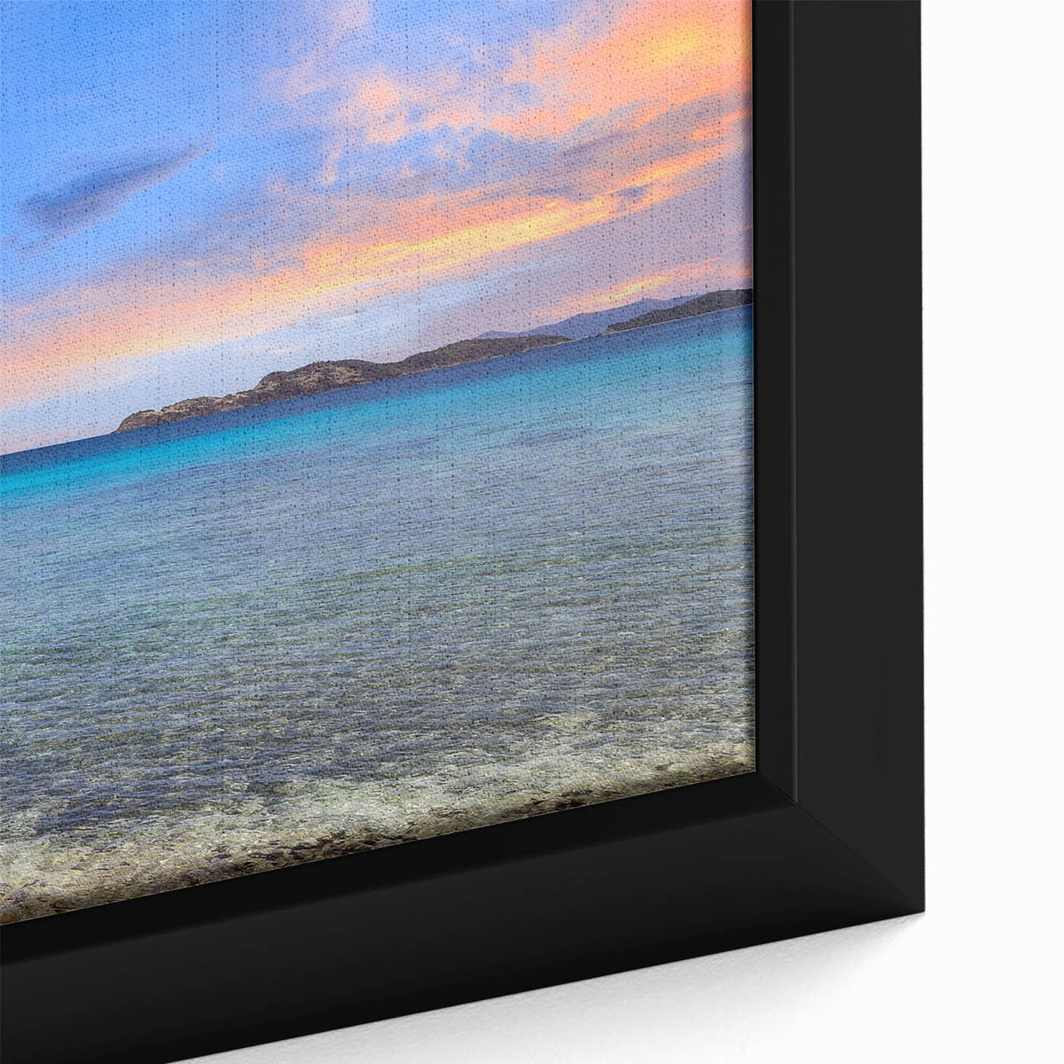 Textured black wall art featuring a colorful, abstract depiction of the Charlotte skyline on a framed canvas.
