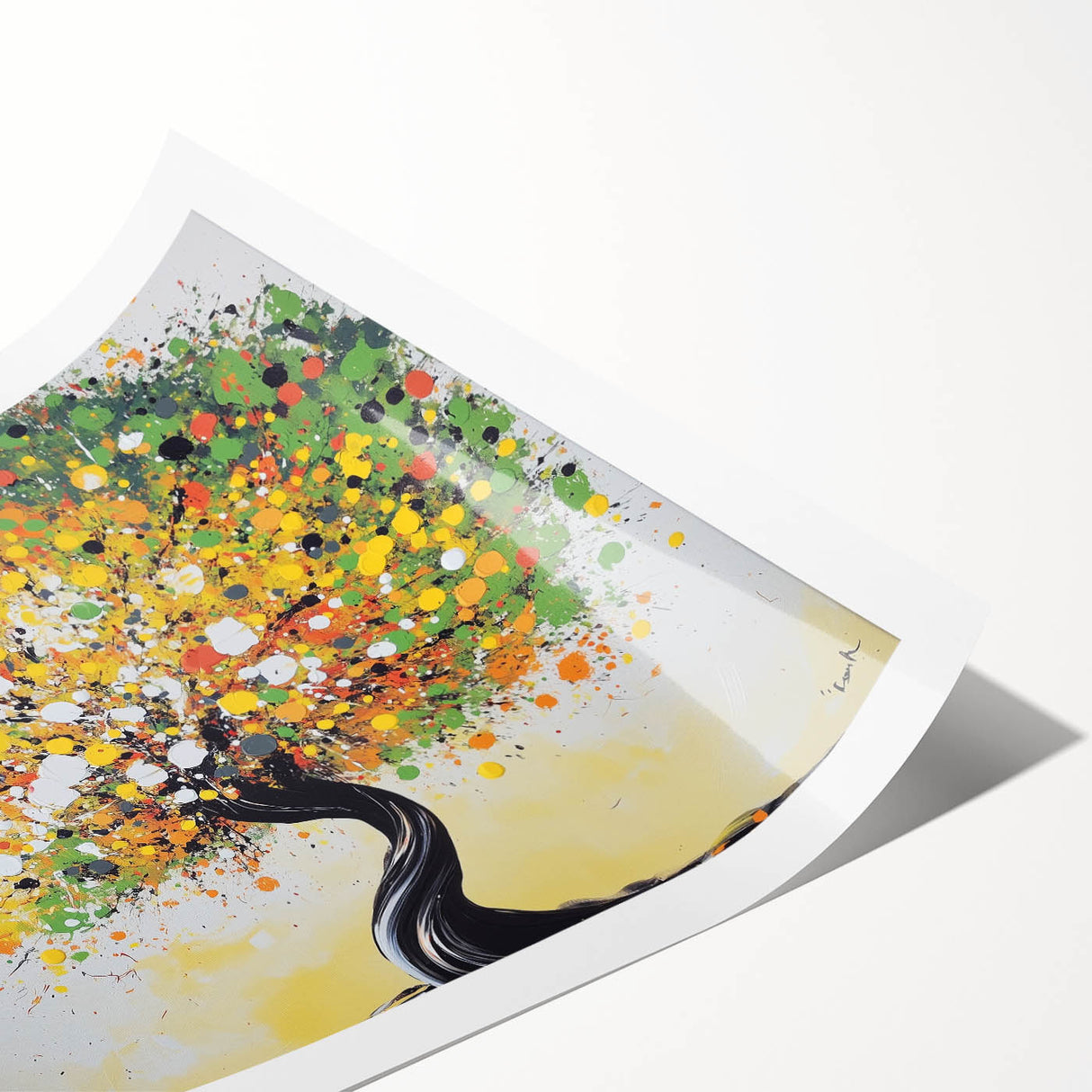 Abstract floral artwork rolled print in vibrant colors, showcasing intricate designs and textures, ideal for home decor and wall art enthusiasts. Perfect for adding a modern touch to any space.