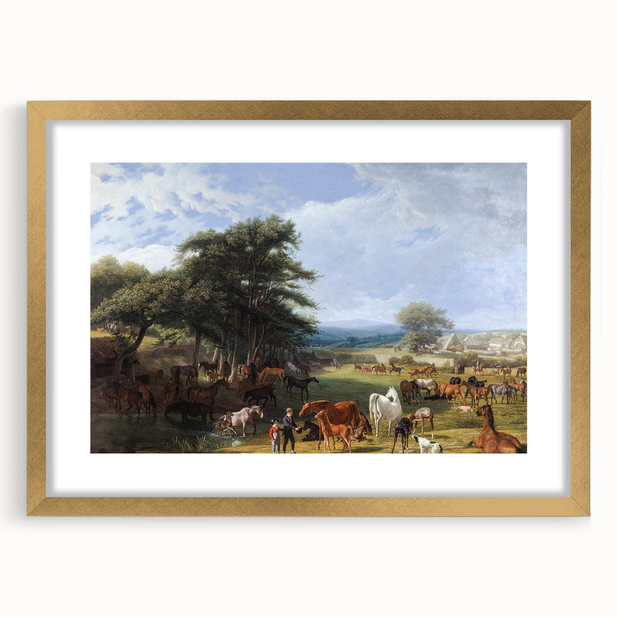 Famous Romantic Era Art: Lord Rivers' Stud Farm by Jacques–Laurent Agasse