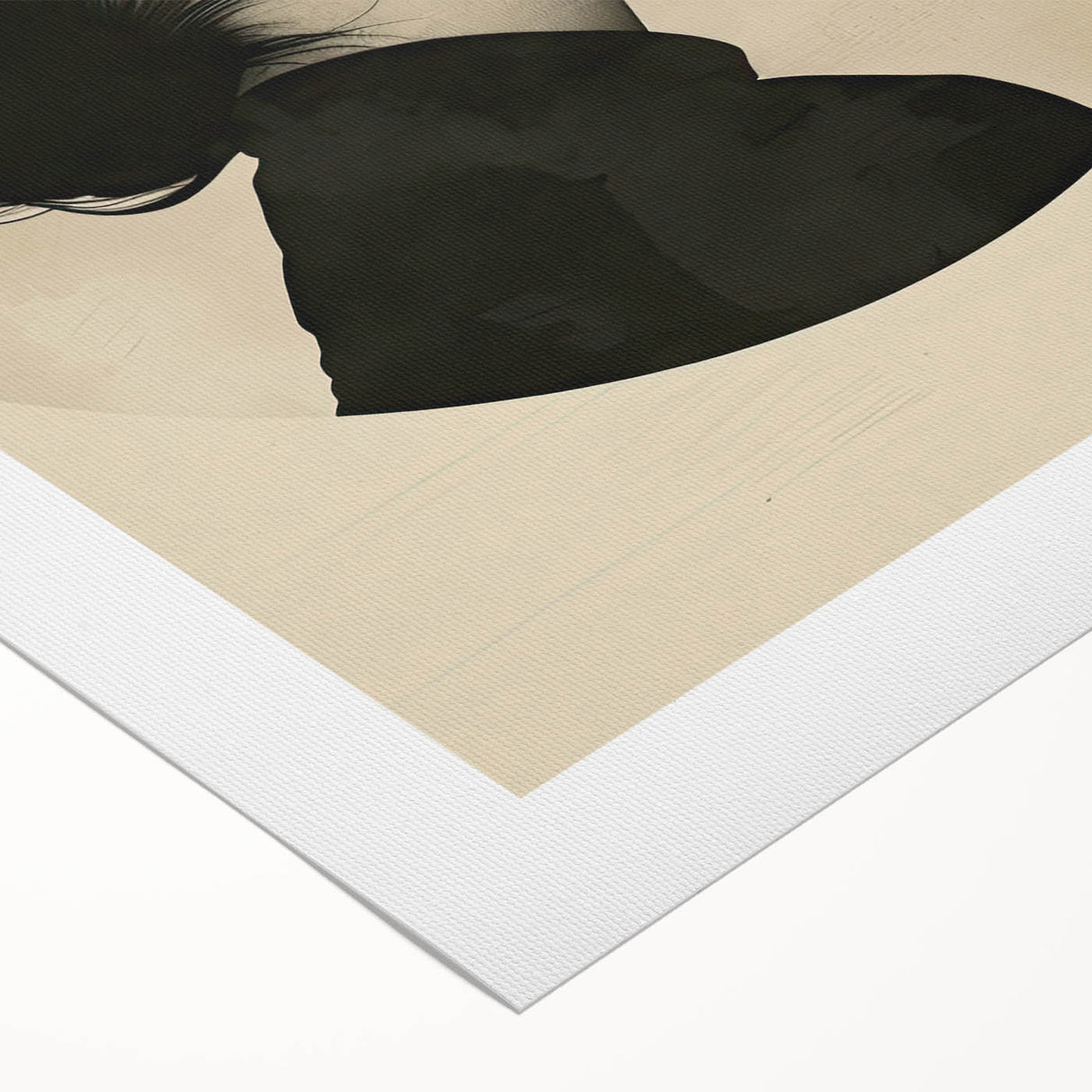 Abstract minimalist wall art on rolled canvas, showcasing soft pastel colors and geometric shapes, perfect for modern home decor or office interiors.