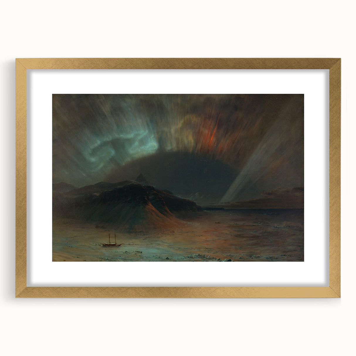 Famous Romantic Era Art: Aurora Borealis by Frederic Edwin Church