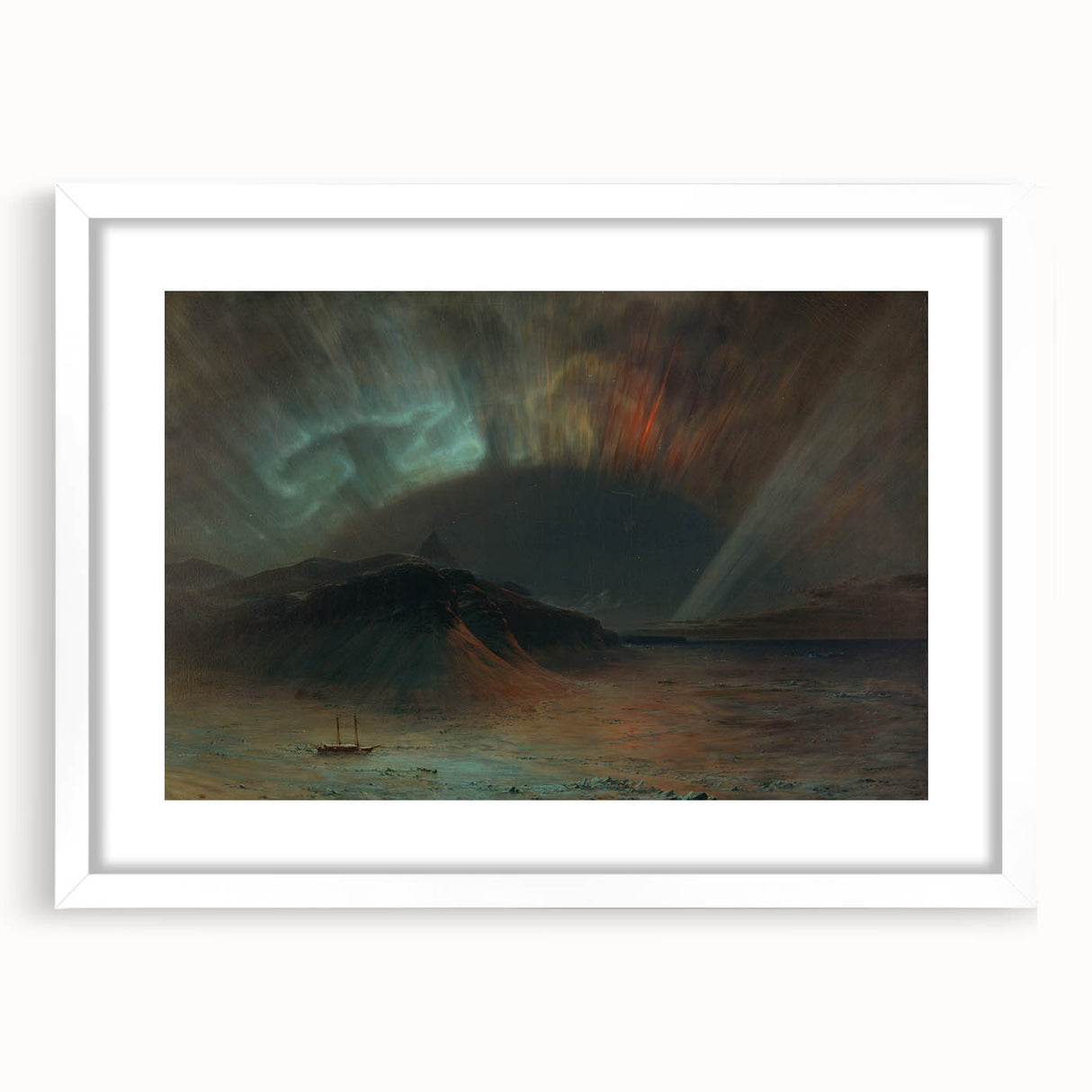 Famous Romantic Era Art: Aurora Borealis by Frederic Edwin Church