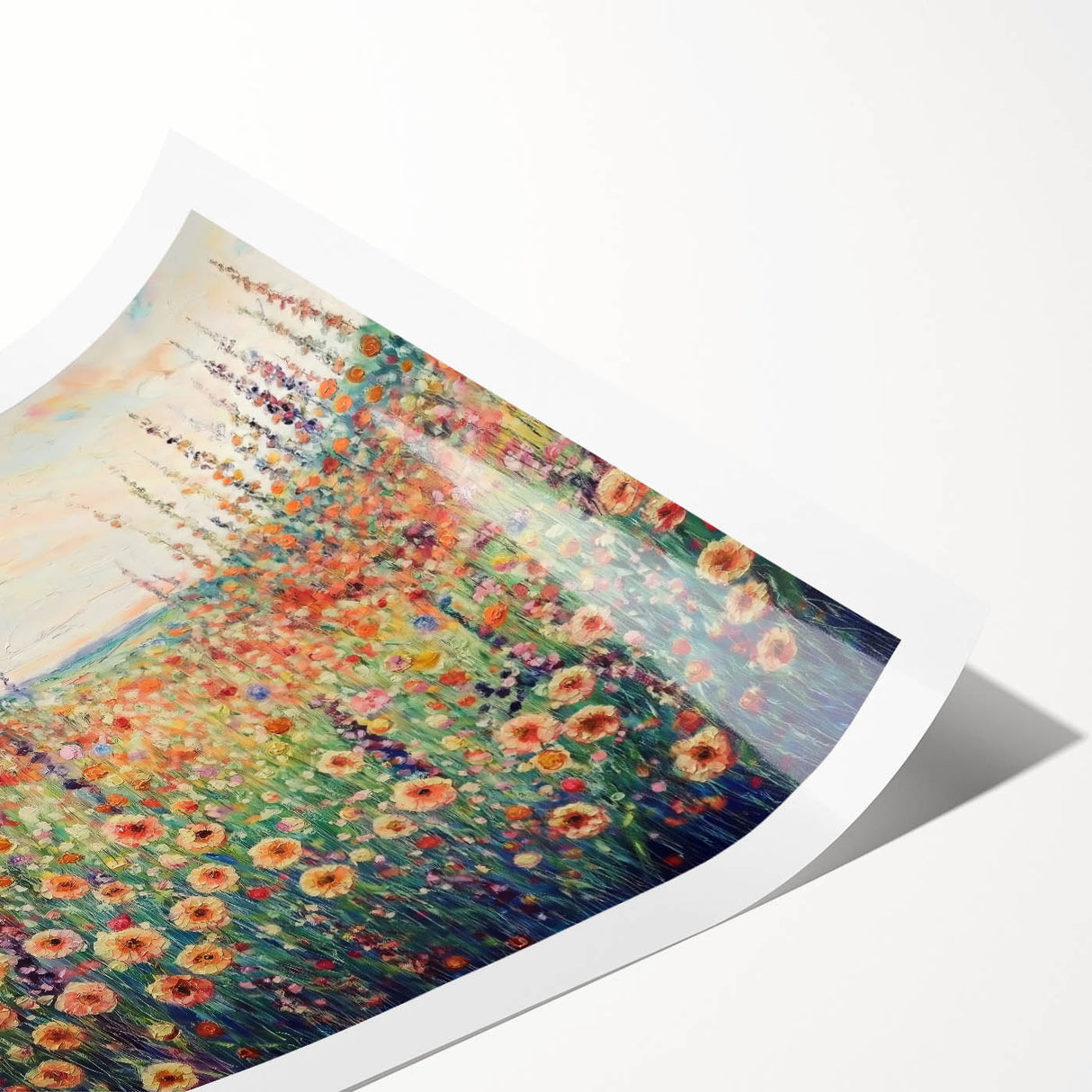 Vibrant abstract floral rolled canvas print showcasing intricate designs in rich colors, elegantly packaged in a protective cardboard tube for safe shipping. Ideal for home decor enthusiasts seeking unique wall art.
