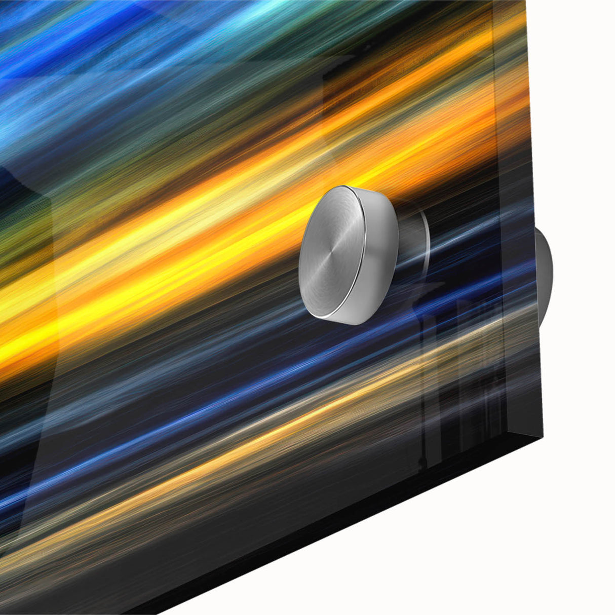 Electric Sunset Wall Art – Abstract Blue and Yellow Motion Print