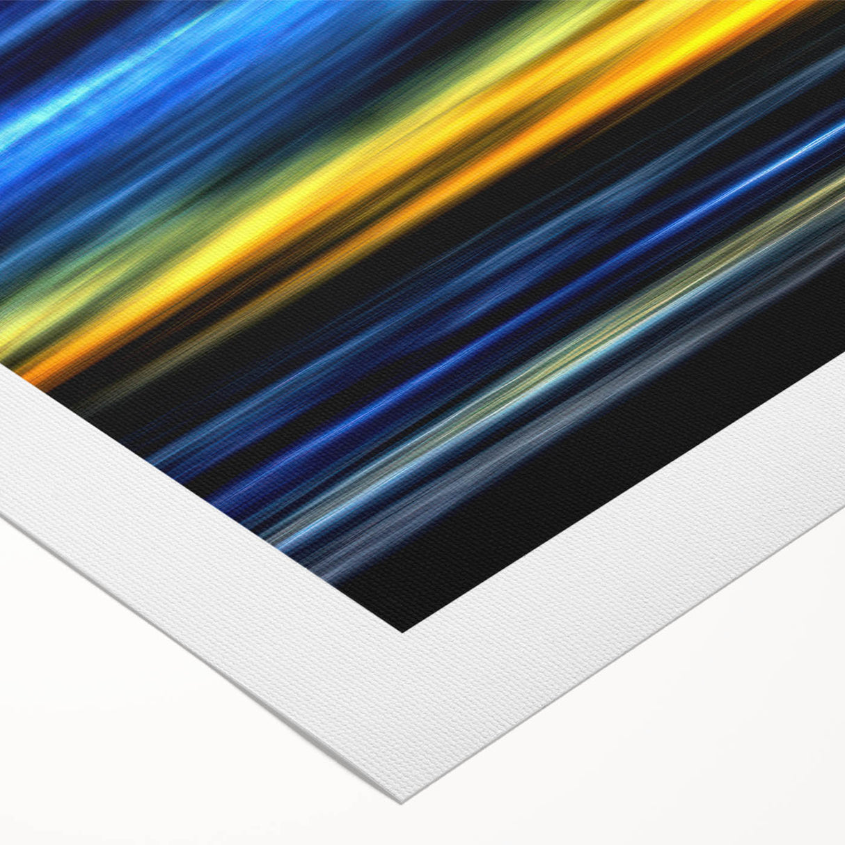 Electric Sunset Wall Art – Abstract Blue and Yellow Motion Print