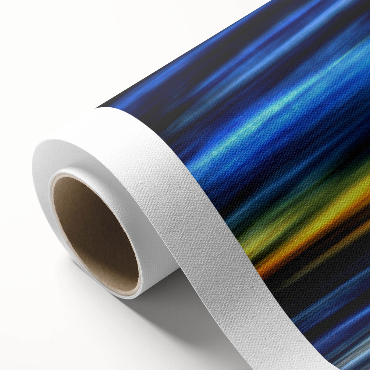 Electric Sunset Wall Art – Abstract Blue and Yellow Motion Print