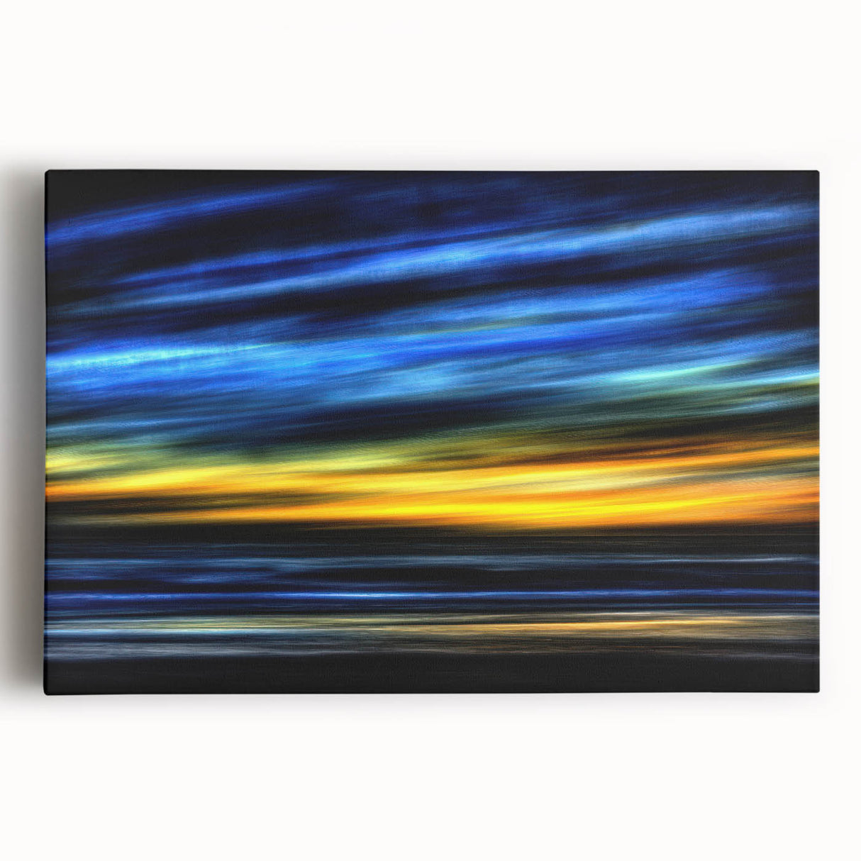 Electric Sunset Wall Art – Abstract Blue and Yellow Motion Print