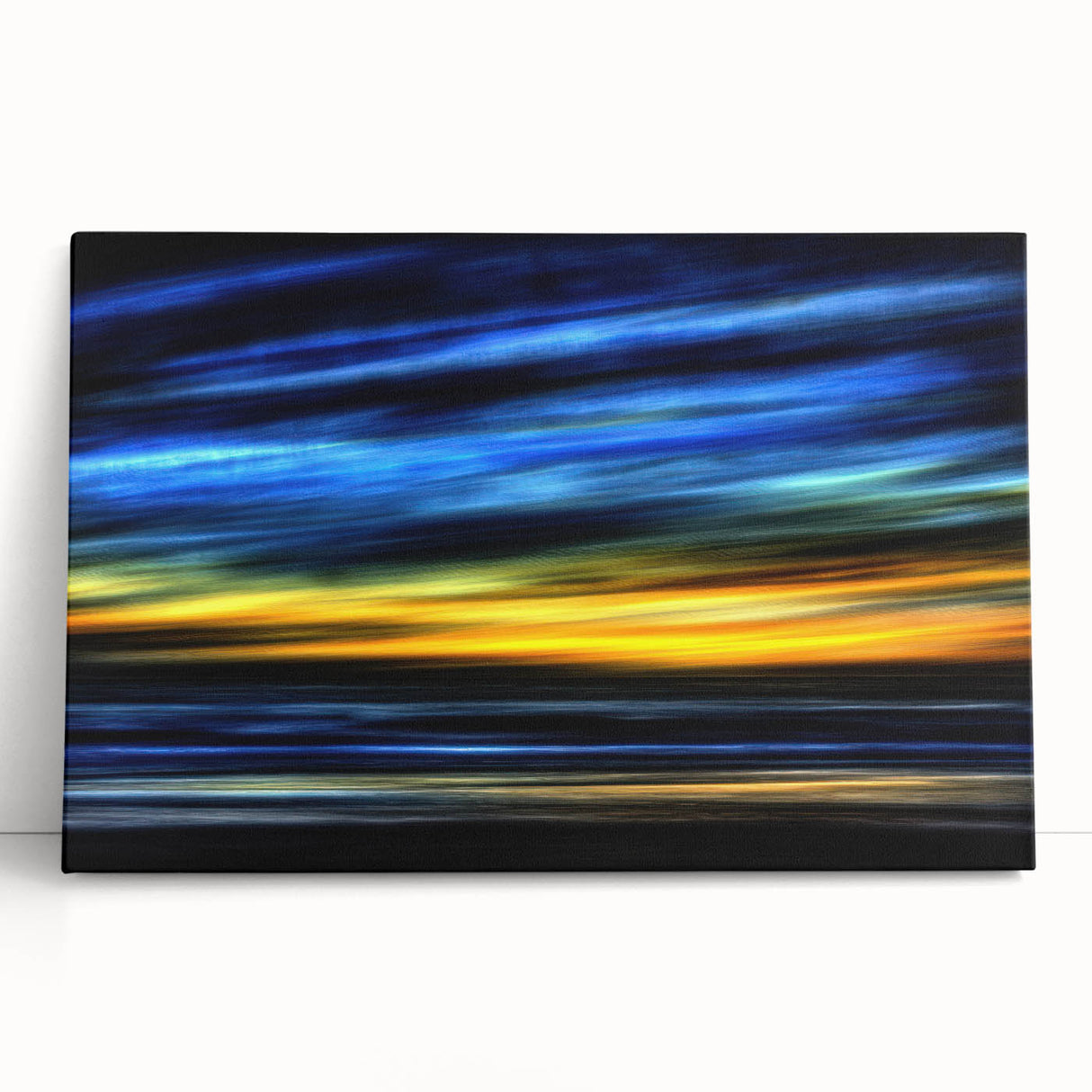 Electric Sunset Wall Art – Abstract Blue and Yellow Motion Print