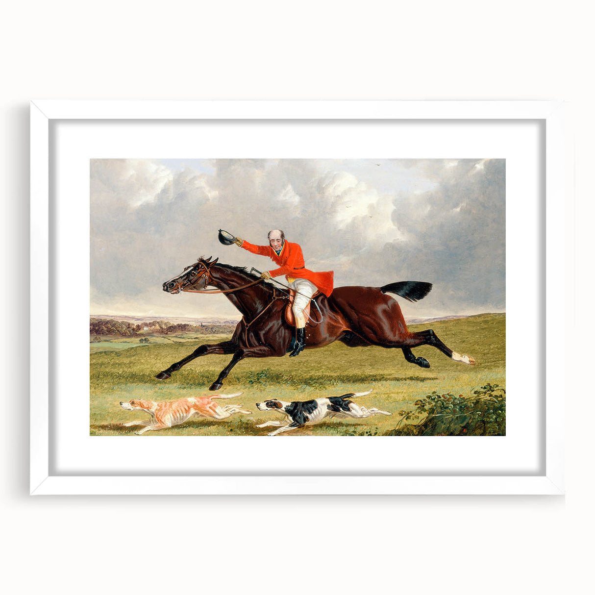 Romanticism Art: "Foxhunting: Encouraging Hounds" by J.F. Herring