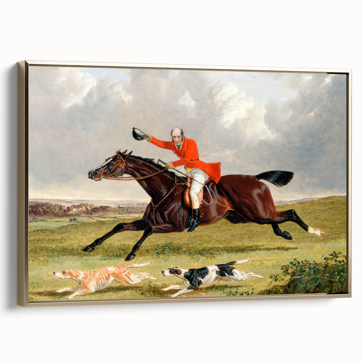 Romanticism Art: "Foxhunting: Encouraging Hounds" by J.F. Herring