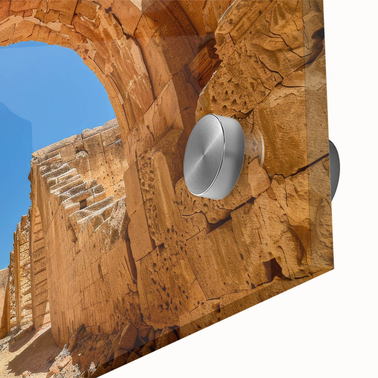 Large abstract wall art depicting Ethiopian scenery in muted earth tones on acrylic glass, suitable for dining room ambiance.