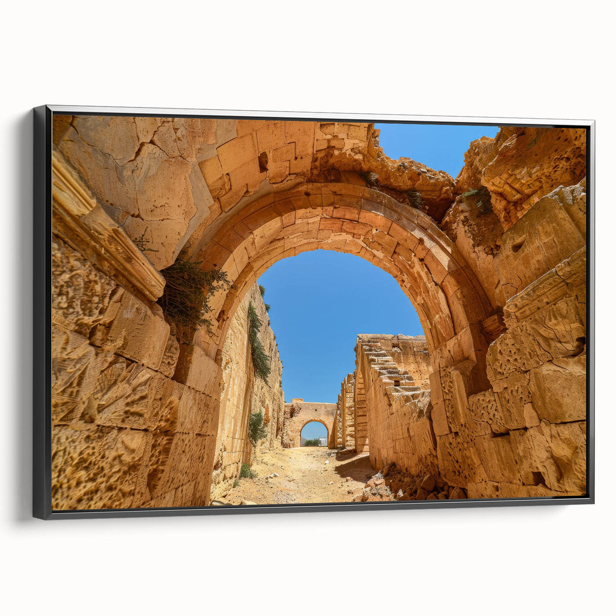 Framed canvas featuring a black and white Ethiopian landscape, ideal for bedroom decor.
