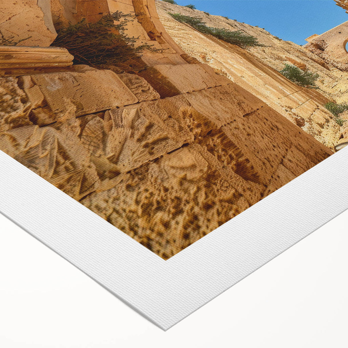 Art deco poster depicting an Ethiopian landscape on rolled canvas, using earthy tones, suitable for dining room wall art.