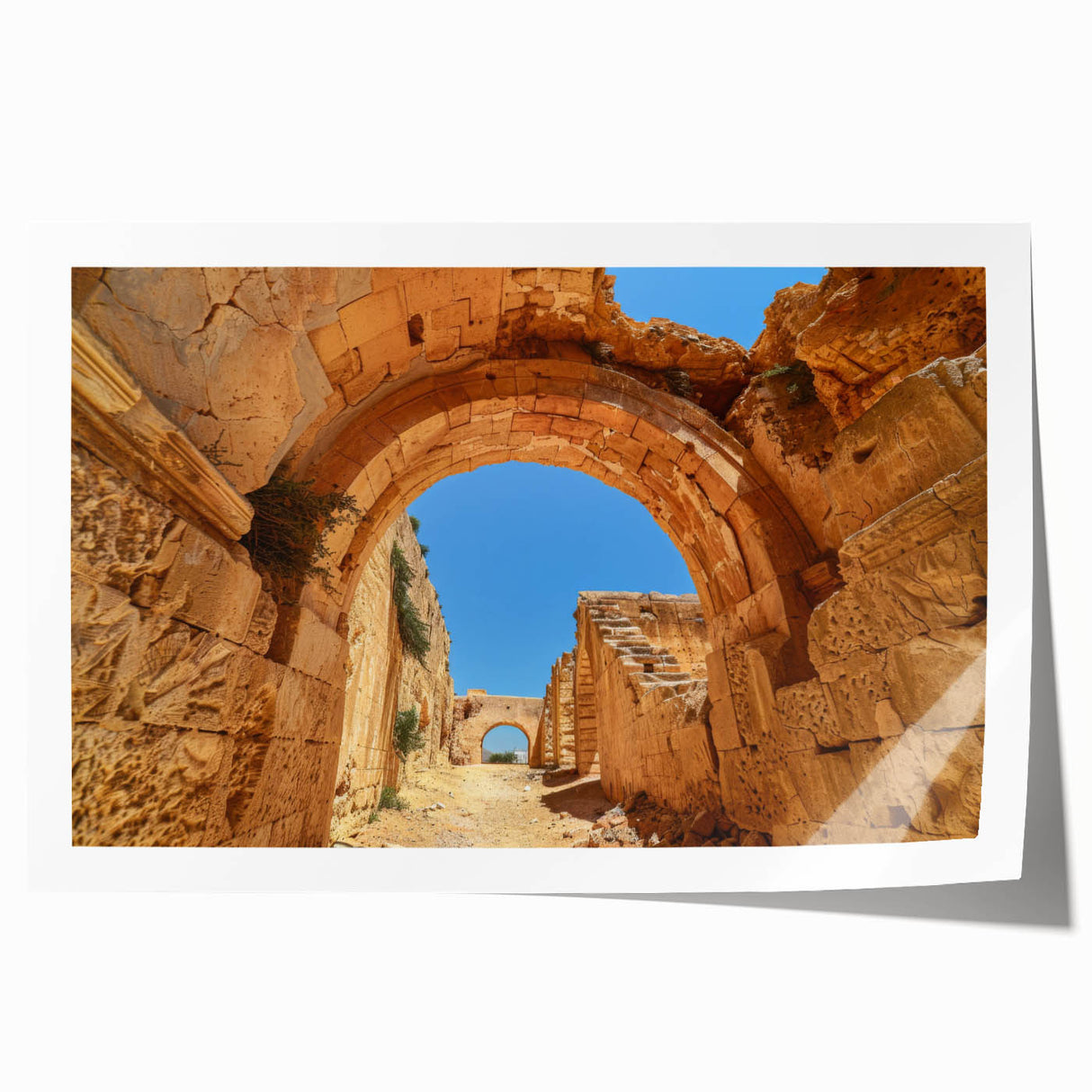 Ethiopian landscape with vibrant green and earth tones on an extra large rolled canvas, suitable for dining room decor.