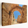 Large art depicting an Ethiopian landscape on stretched canvas, featuring earthy tones, ideal for kitchen wall art.