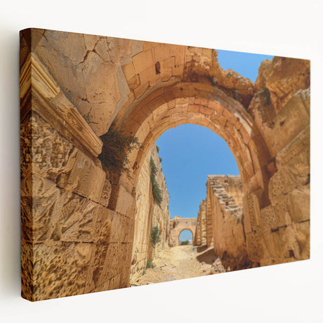 Large art depicting an Ethiopian landscape on stretched canvas, featuring earthy tones, ideal for kitchen wall art.