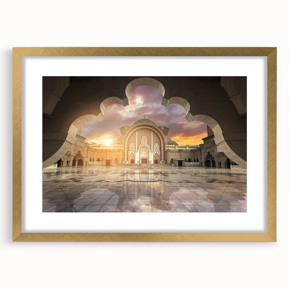 Extra large abstract art print featuring textured scenery of a Malaysian landscape in muted earth tones on a framed canvas.