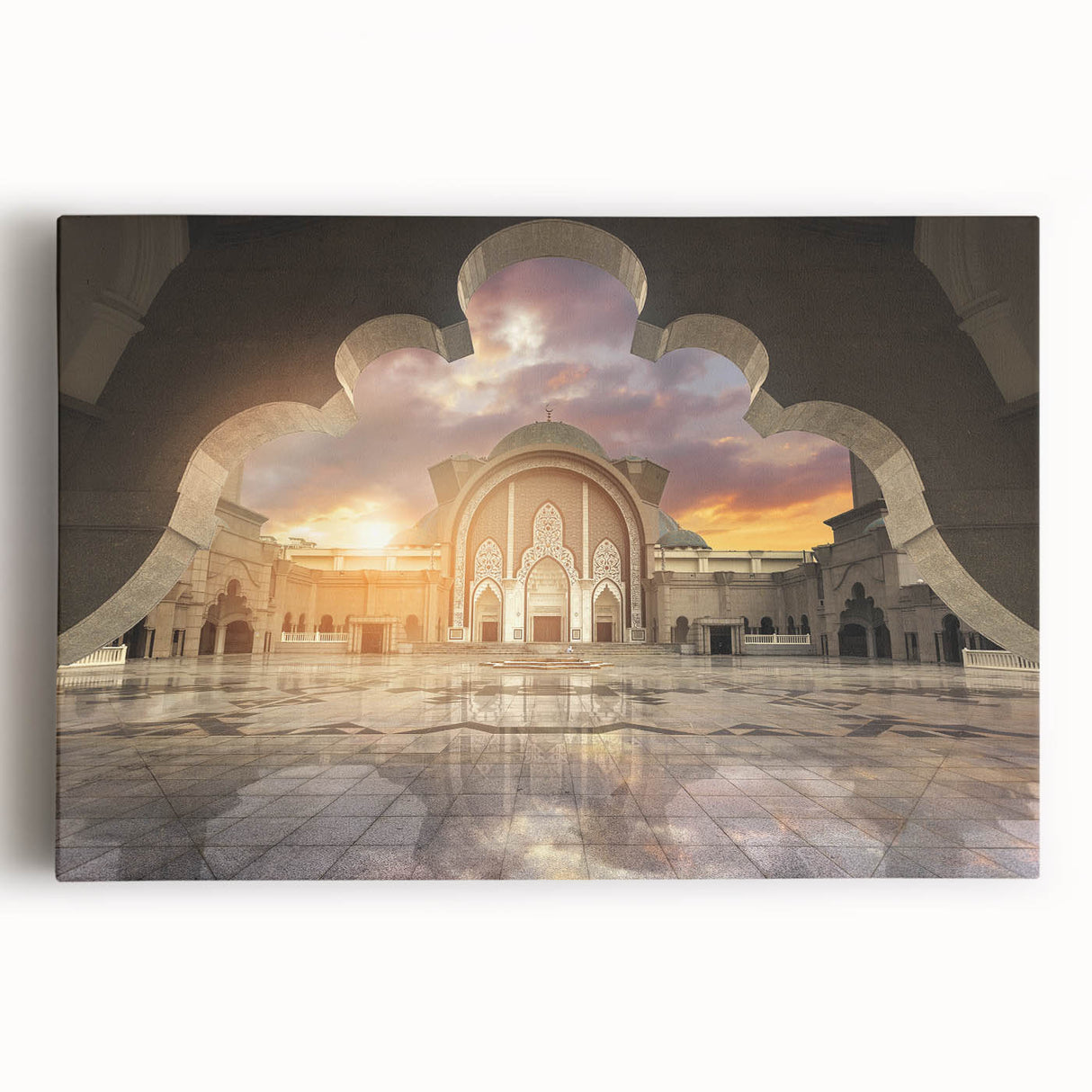 Black and white large art print of Malaysian landscape on stretched canvas, ideal for kitchen wall art.