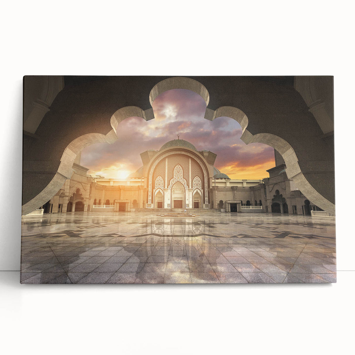 Black and white photo of Malaysian scenery on large stretched canvas, ideal for kitchen wall art.