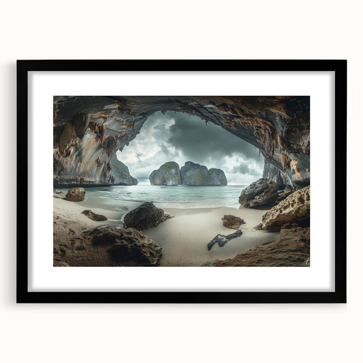 Extra large abstract art print of a vibrant, colorful Thai landscape on textured canvas, ideal for living room decor.