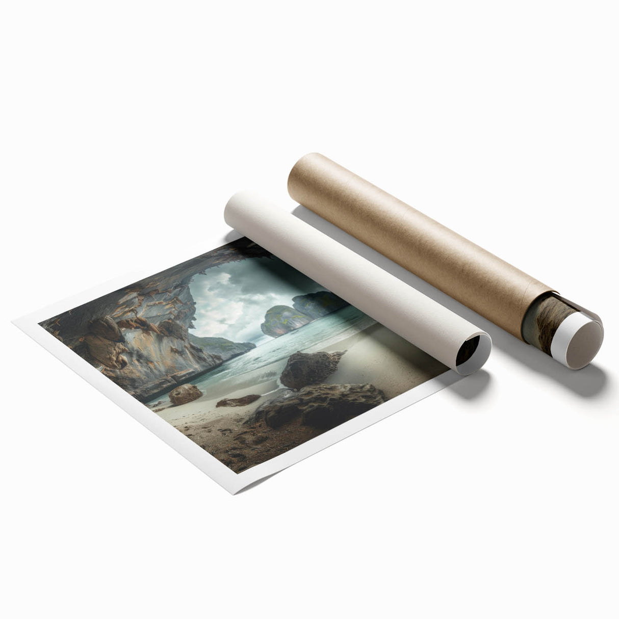 Extra large rolled print of a serene Thai landscape with lush greenery and a calm river.