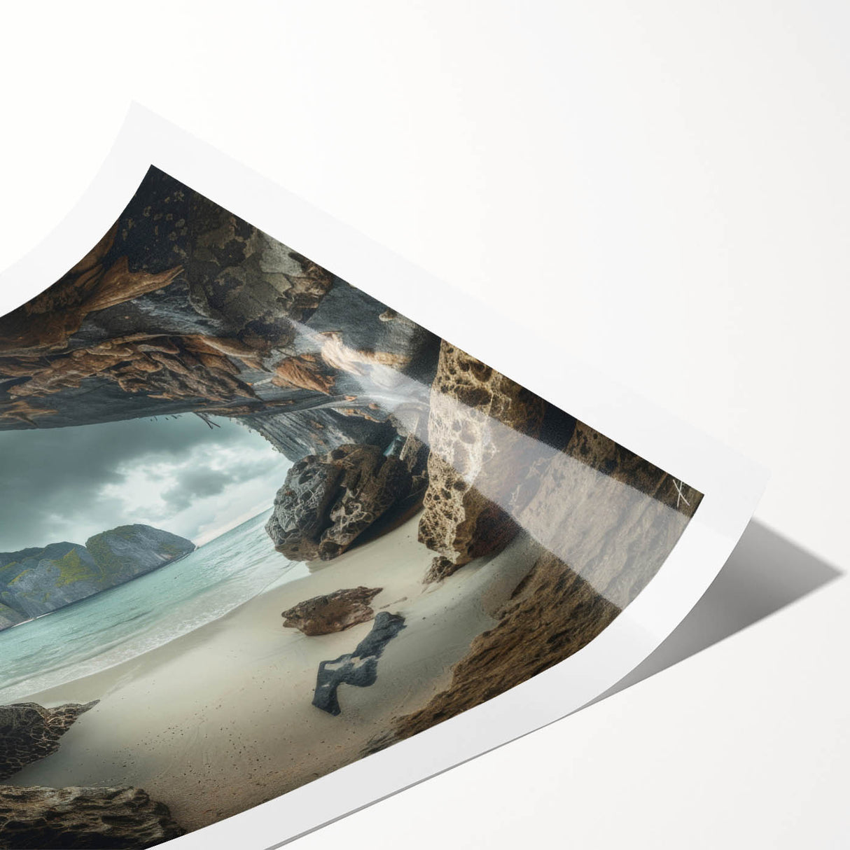 Extra large wall art featuring line art flowers in monochrome, printed on rolled canvas.