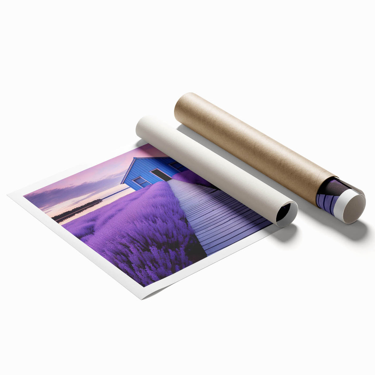 Extra large rolled print of Perth, Australia, featuring vibrant floral art.