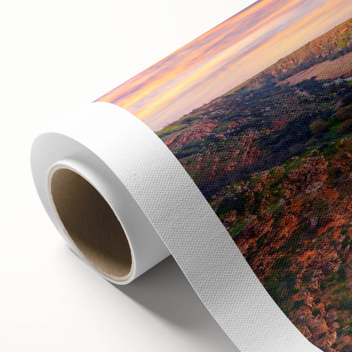 Art deco poster depicting a Bulgarian landscape on rolled canvas, featuring pastel shades, ideal for nursery wall art.