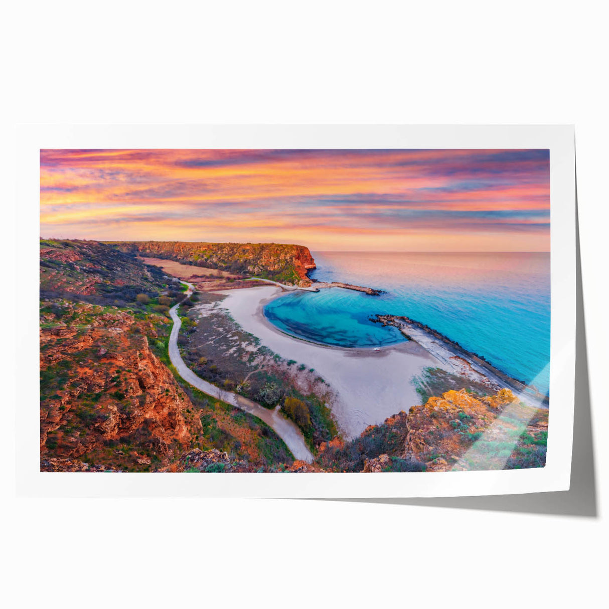 Extra large rolled print of a Bulgarian landscape featuring lush greenery and floral elements.