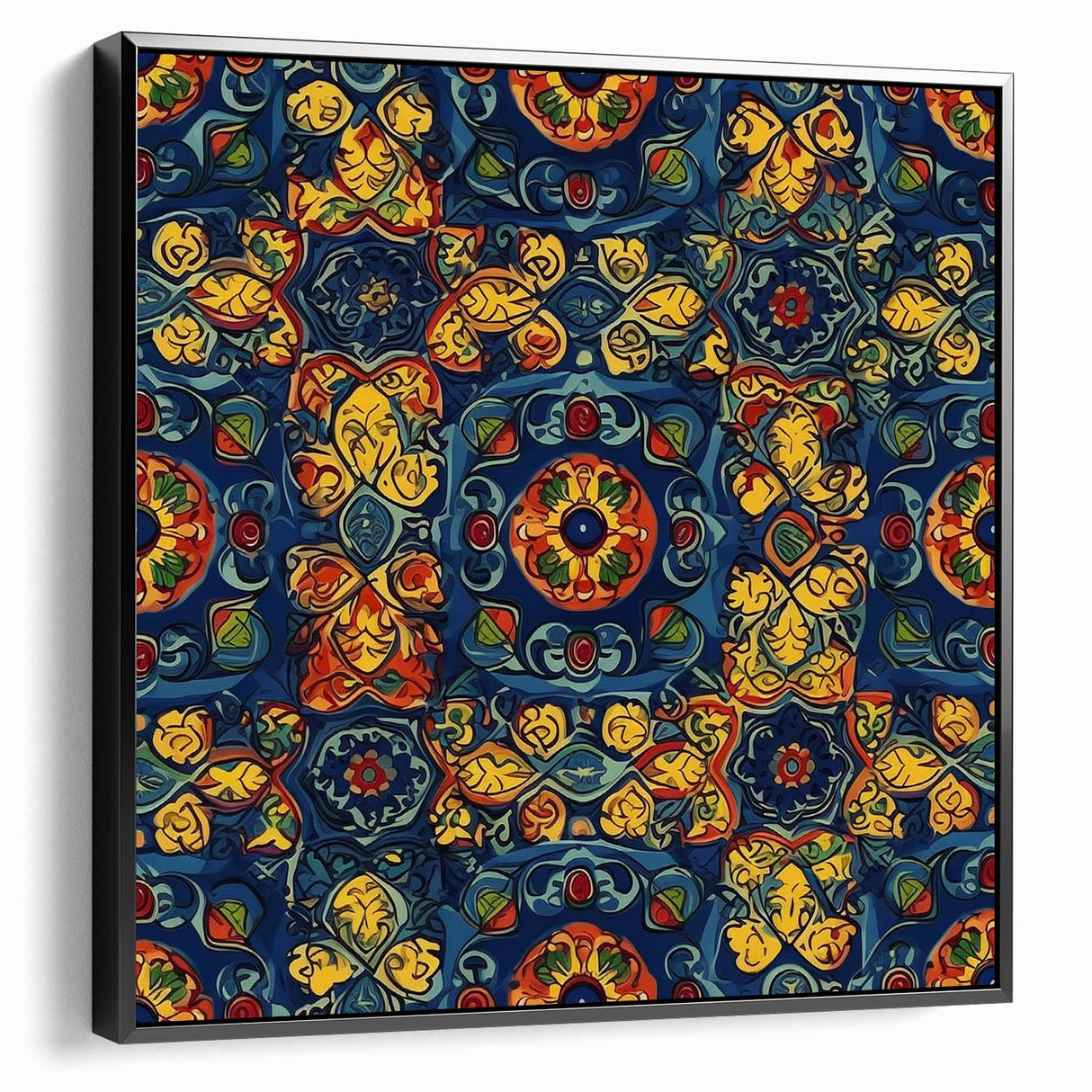 Black and white framed canvas of Oaxaca landscape, ideal for bedroom wall art in a vintage poster style.